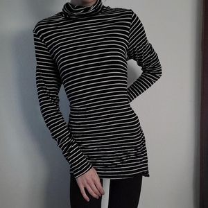 striped turtle neck dress top